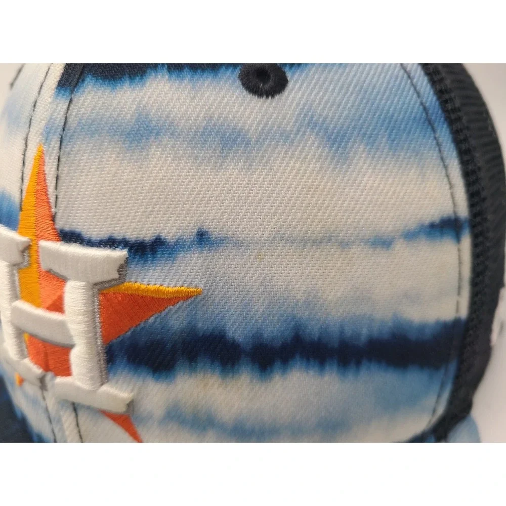 Houston Astros Tie Dye New Era 9Fifty Mesh Trucker‎ Snapback Hat Cap Blue White